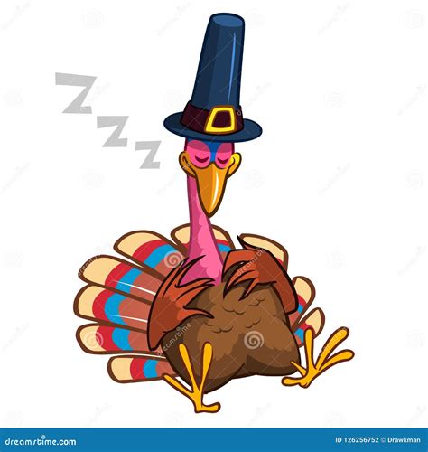 Sleeping Thanksgiving Emoticon Royalty Free Illustration