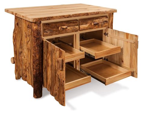 Rustic Log Kitchen Island From Dutchcrafters Amish Furniture