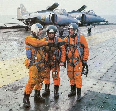 Bmashina The Yak 38 And Its Crew On The Deck Of The Aircraft Carrier