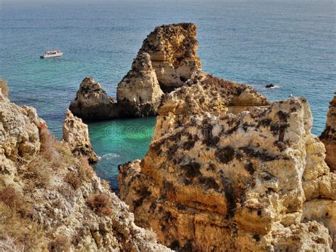 Portugal Algarve Lagos Cliffs Beaches Caves Stock Image Image Of