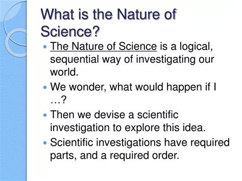 Ppt What Is The Nature Of Science Powerpoint Presentation Free