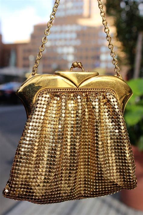 Whiting And Davis Gold Metal Mesh Purse With Gusseted Sides Etsy In