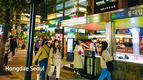 4k Korea Walk Tour Evening Walk In Hongdae Seoul South Korea