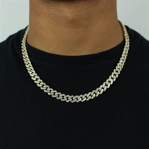 9mm Iced Out Cuban Link Chain In Gold Jewlz Express