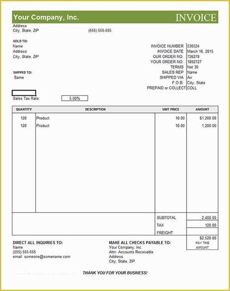 Free Editable Invoice Template Pdf Of Fillable Invoice Template Word