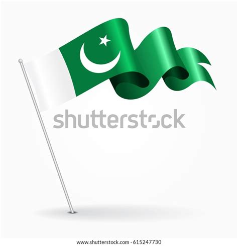 Pakistani Pin Icon Wavy Flag Vector Stock Vector Royalty Free 615247730