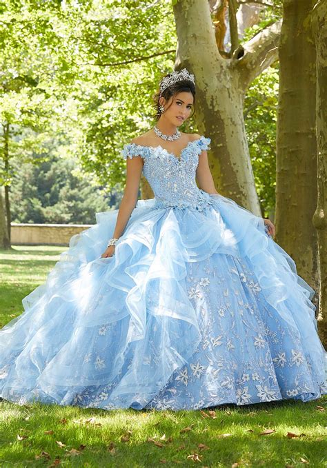 Ruffled Quinceanera Dress By Mori Lee Vizcaya 89303 28 Bahama Blue In 2021 Pretty