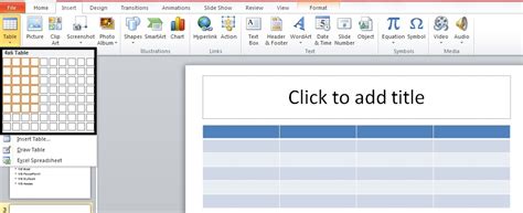 Inserting Table In Powerpoint