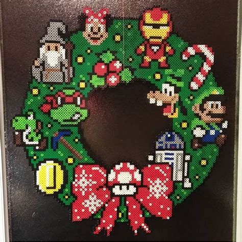 Gaming Christmas Wreath Perler Beads By Jfkeeling Perler