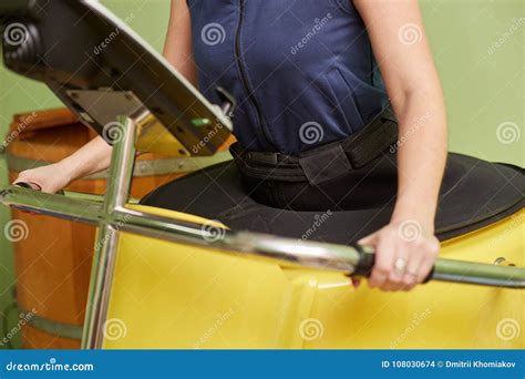 Woman Doing Vacuum Training And Body Sculpting Stock Photo Image Of