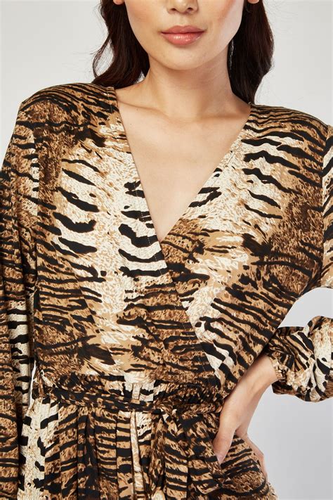 Tiger Print Midi Dress Just