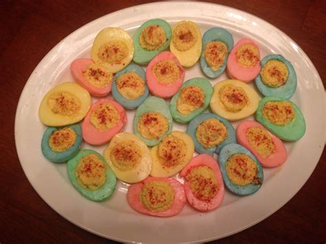 Super Cute Deviled Eggs For Easter Use You Favorite Recipe But Dye