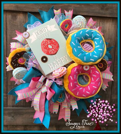 Donut Wreath Donut Decor Birthday Wreath Birthday Decor Etsy Donut