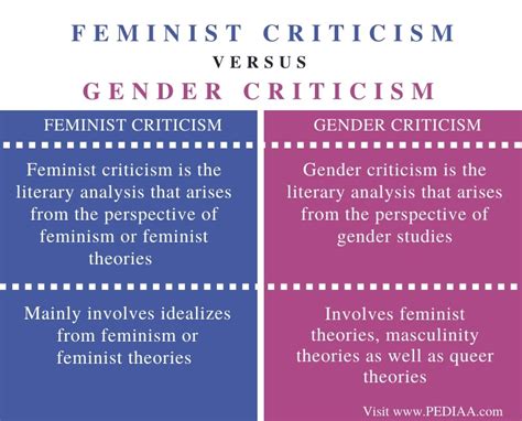 Difference Between Feminist And Gender Criticism Pediaa