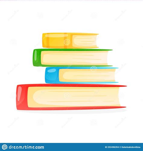 Stack Of Colorful Books Or Textbooks Vector Isolated Cartoon