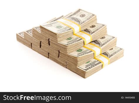 3 Stacks One Hundred Dollar Bills Isolated Free Stock Photos