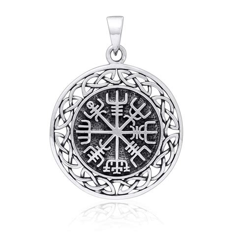 925 Sterling Silver Vegvisir Compass Celtic Infinity Knots Pendant 925