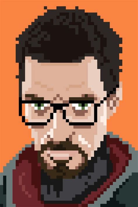 Gordon Freeman Pixel Art Portrait Pixel Art Art