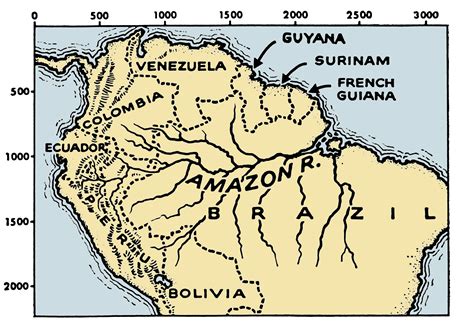 Where Is The Amazon River Located On A World Map Map