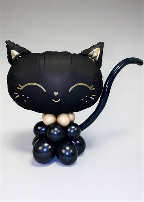 Inflated Black Cat Balloon Centrepiece With Scatter Balloons