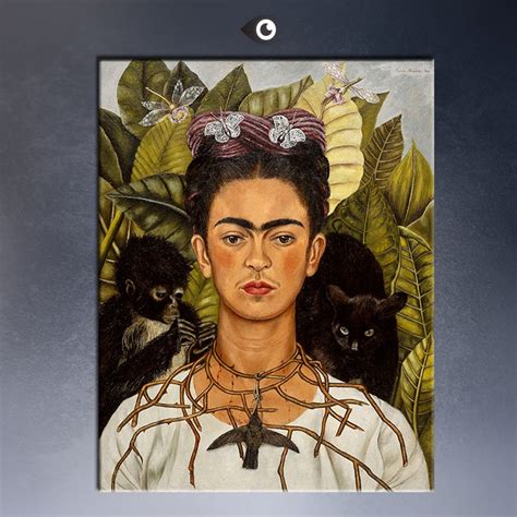 Frida Kahlo Original Self Portrait With Thorn Necklace And Hummingbird