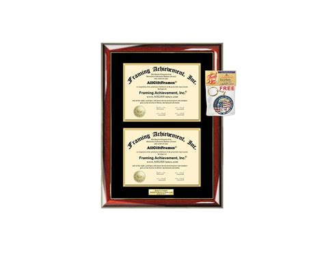 College Double Major Diploma Frame Dual Two Certificate Dual