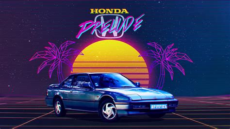 Artstation Honda Prelude 80s Retrowave