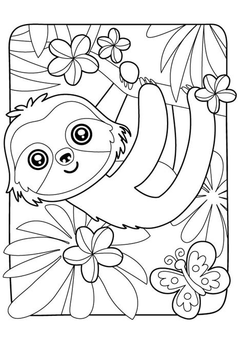 Cute Sloth Coloring Page Free Printable Coloring Pages For Kids