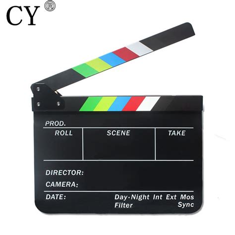 Acrylic Clapper Board English Colorful And Black