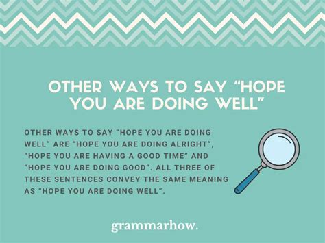Other Ways To Say Hope You Are Doing Well