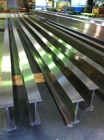 Metal Polishing Of Stainless Steel I Beams For Dairy Facility