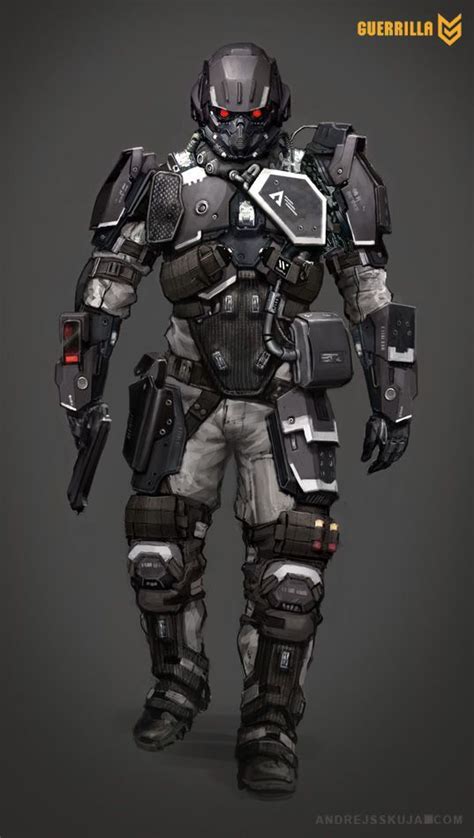 Helghast Soldier Armor Concept Cyberpunk Character Sci Fi Concept Art