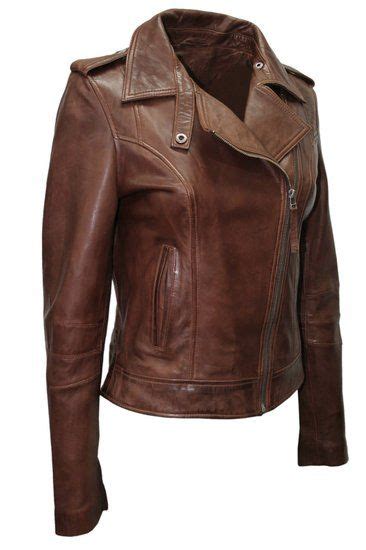Ladies Brando 442 Chestnut Biker Style Motorcycle Soft Napa Leather