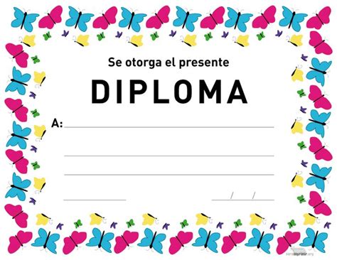 Resultado De Imagen De Diplomas Niños Mariposas Diplomas Infantiles