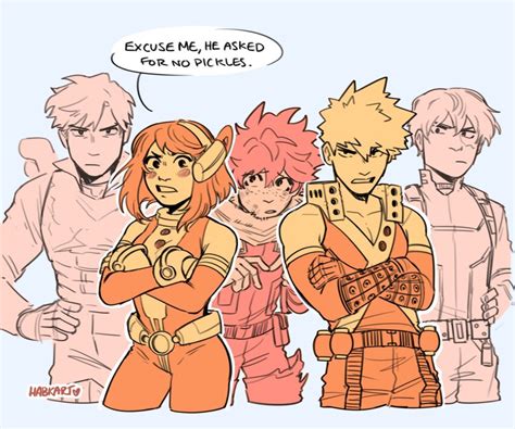 habkart bakugou katsuki iida tenya midoriya izuku todoroki shouto uraraka ochako boku no