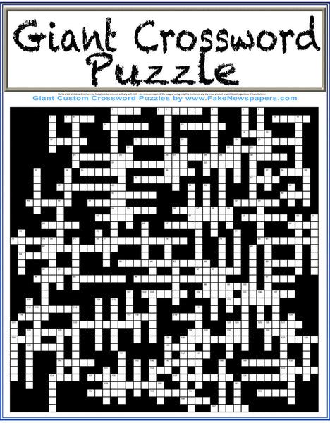 Custom Giant Crossword Puzzles Personalized Just For You