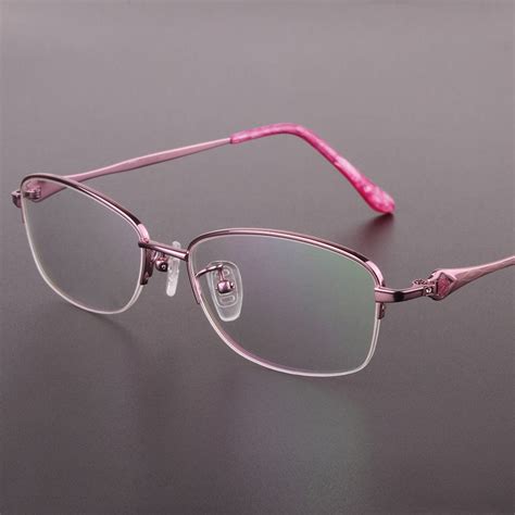designer glasses titanium eyeglasses frame women half frame myopia glasses prescription glasses