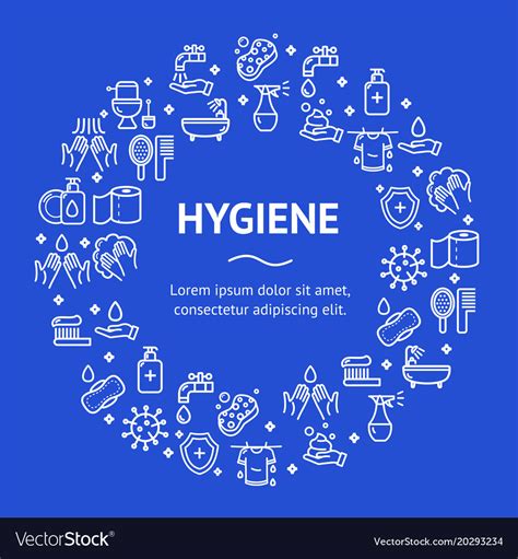 Hygiene Round Design Template Line Icon Concept Vector Image
