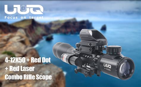 Uuq C4 12x50 Rifle Scope Dual Illuminated Reticle Wlaser Sight And Ho