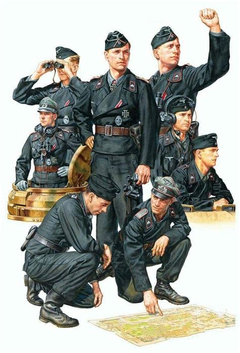 A Depiction Of German Tank Crewmen German Uniforms Wwii Uniforms