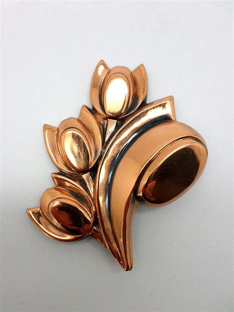 Sale Vintage Renoir Copper Tulip Pin Brooch