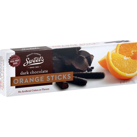 Sweets Orange Sticks Dark Chocolate Packaged Candy Priceless Foods