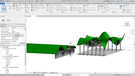 Curve Beam Supporting A Complex Shell Roof Modeling In Revit Youtube