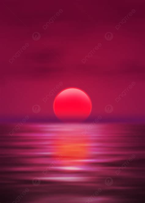Ocean Sunset Red Sky Background Ocean Sunset Sky Background Image