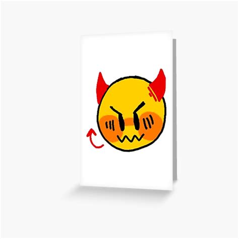Angry Devil Cursed Emoji Tiktok Meme Face Greeting Card For Sale By