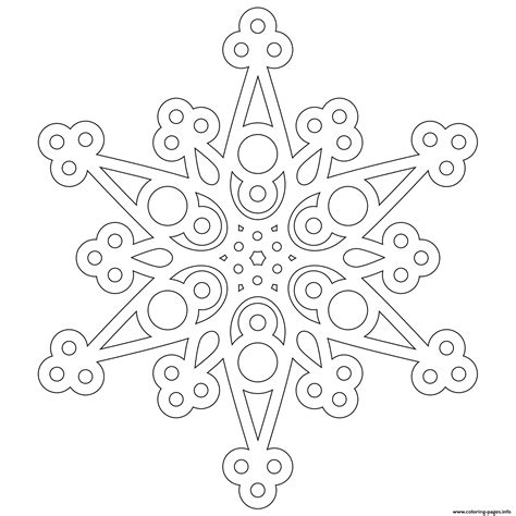 Modern Snowflake Mandala Adult Coloring Page Printable