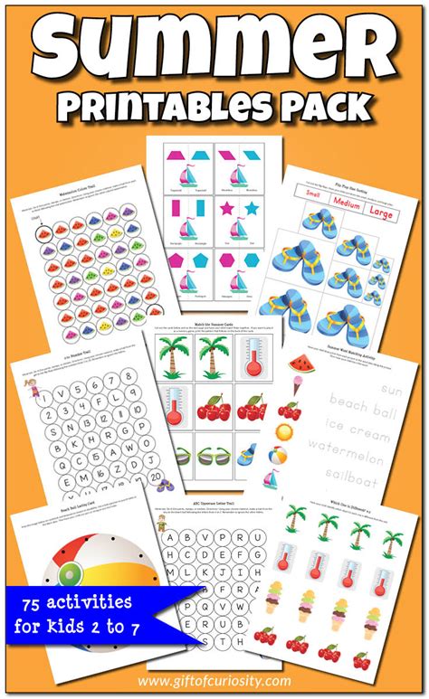 Summer Printables Pack T Of Curiosity