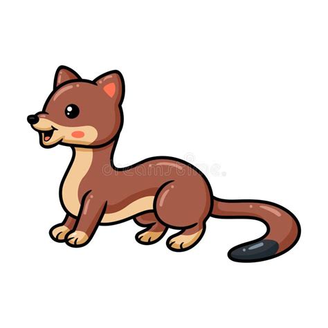 Cute Little Weasel Cartoon Posing Stock Vector Illustration Of Mink