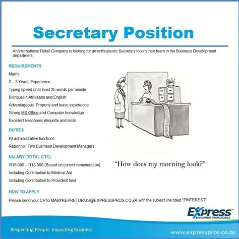 Here Is The Secretary Job That You Have All Been Waiting For Apply Now