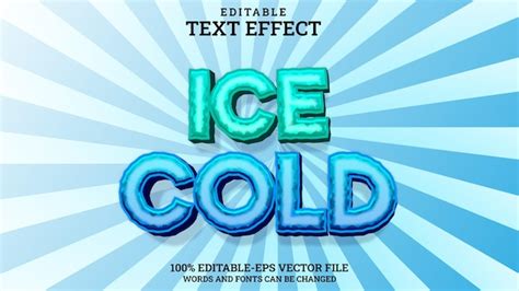 Premium Vector Text Effect Ice Cold Editable